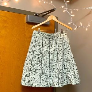 Cream skirt with black polka dots and stripes, thick material